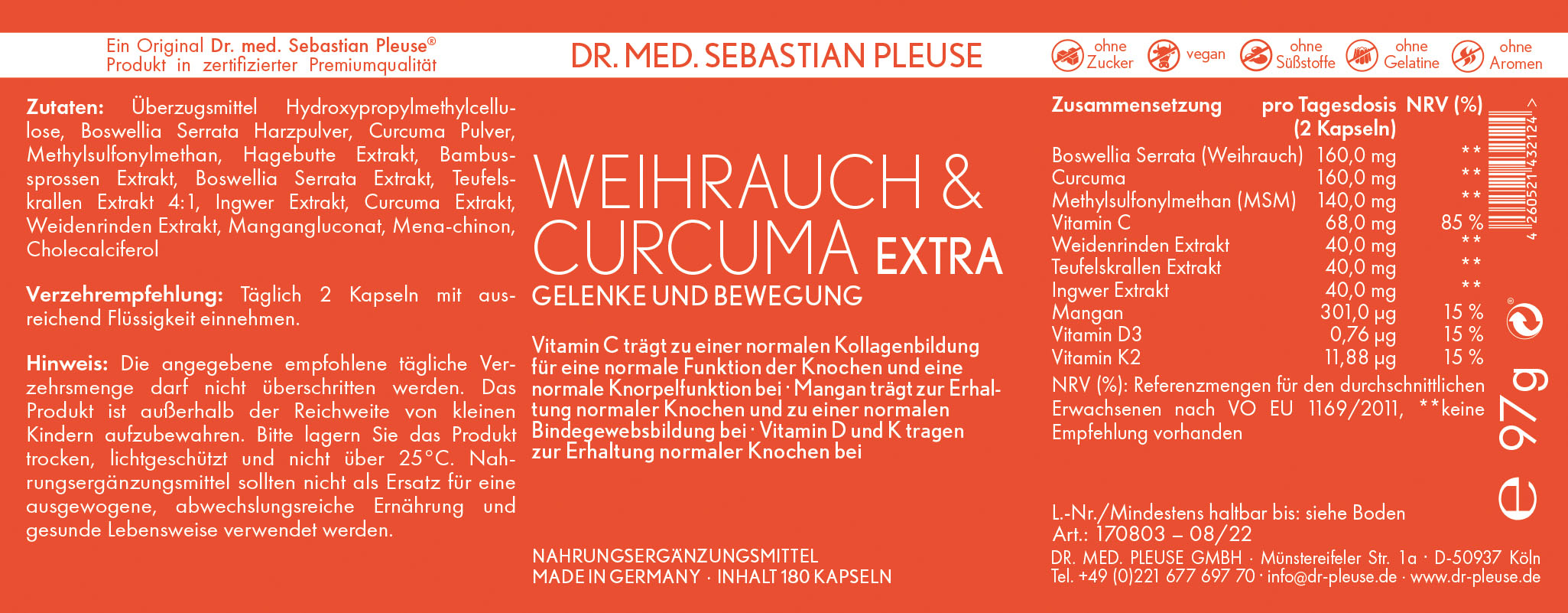 Weihrauch & Curcuma EXTRA DOPPELPACK (6 Monate)