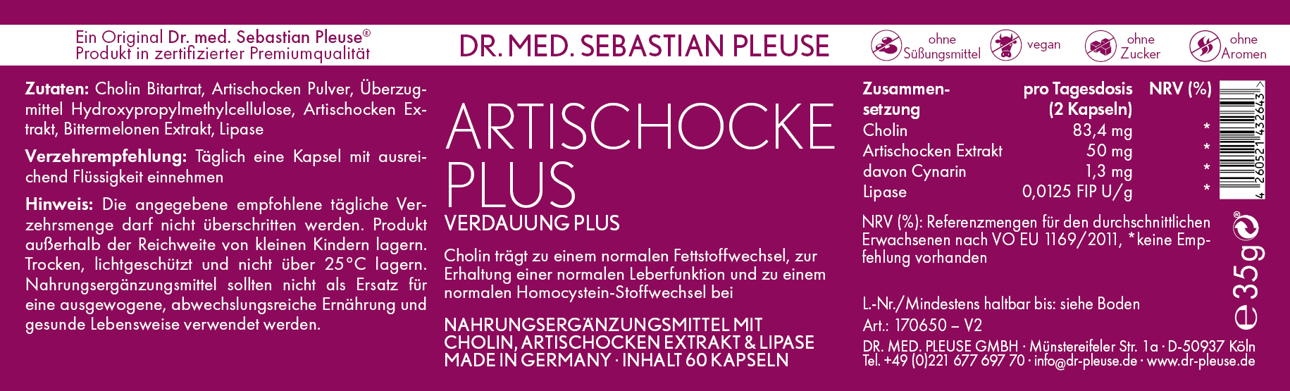 Artischocke Plus Doppelpack (4 Monate)