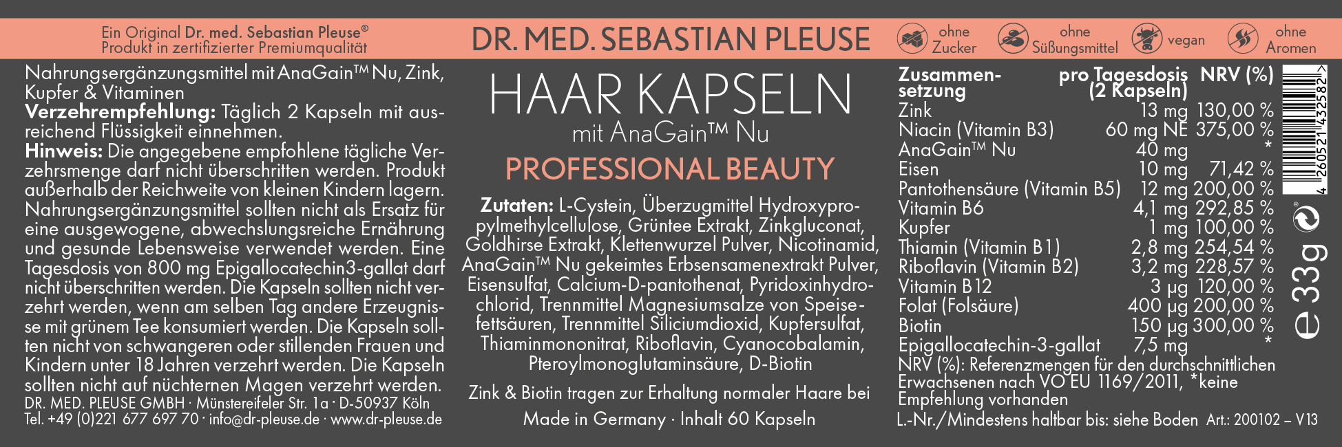 Haar Kapseln (1 Monat)